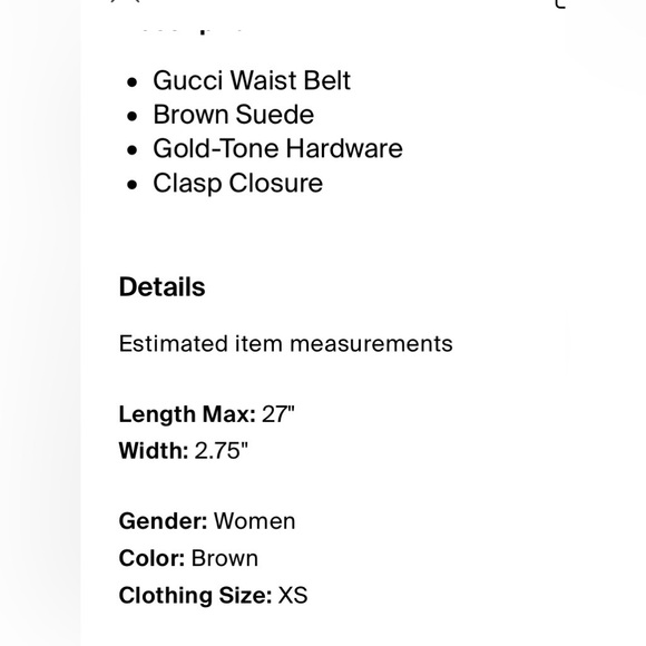 Gucci vintage suede Belt with Gold GG logo - Picture 3 of 3